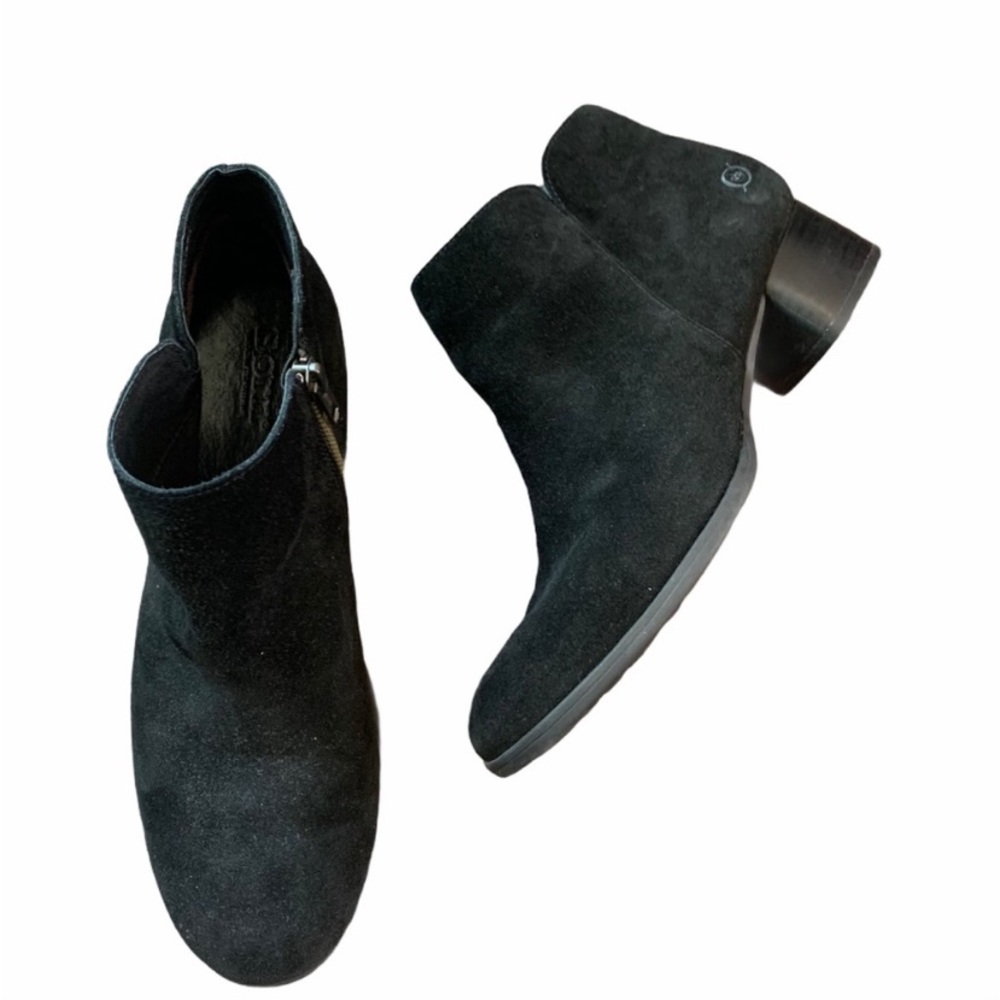 Born Black Suede Booties Size 8.5 EUC